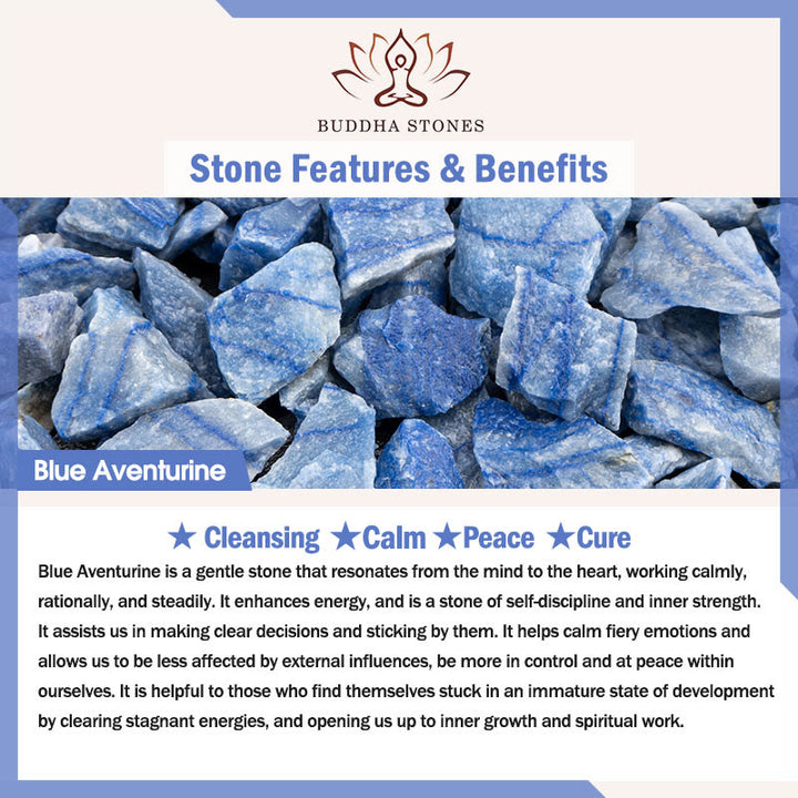 Pulsera curativa de aventurina azul de cristal natural con Buddha Stones