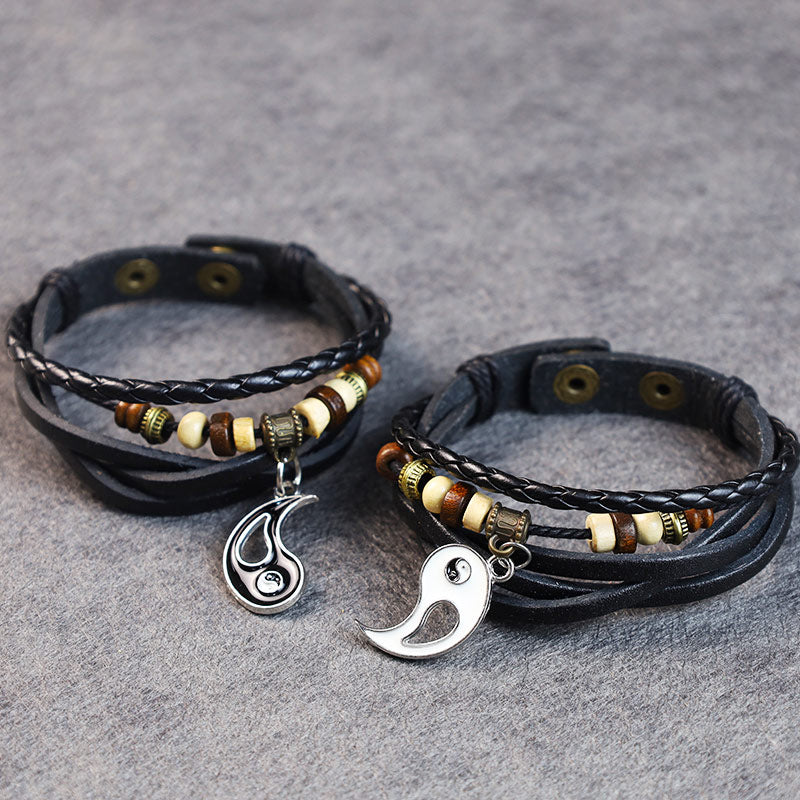 Pulsera de equilibrio de pareja con colgante Yin Yang