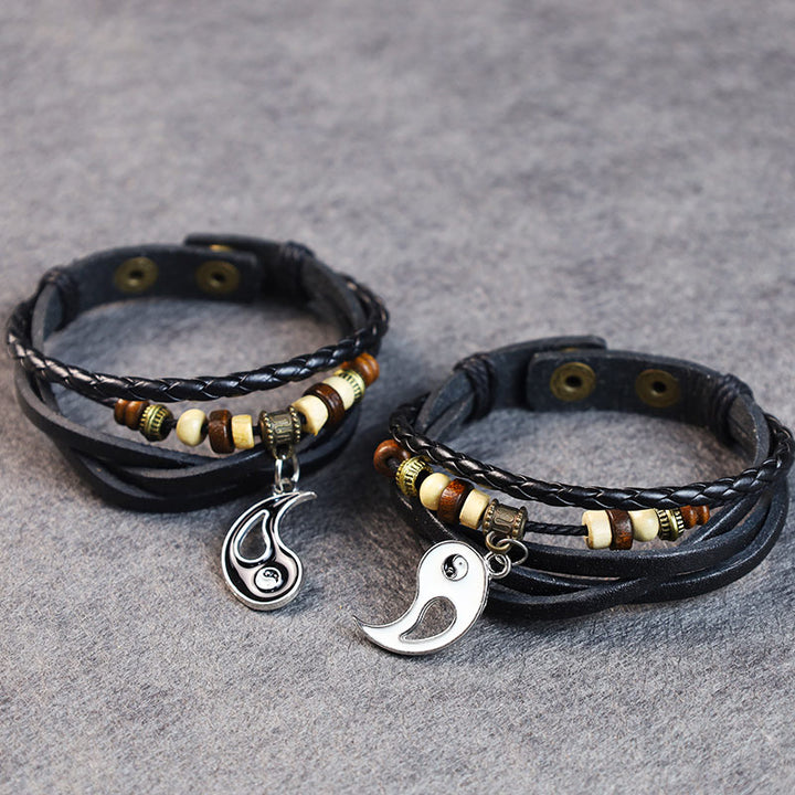Pulsera de equilibrio de pareja con colgante Yin Yang