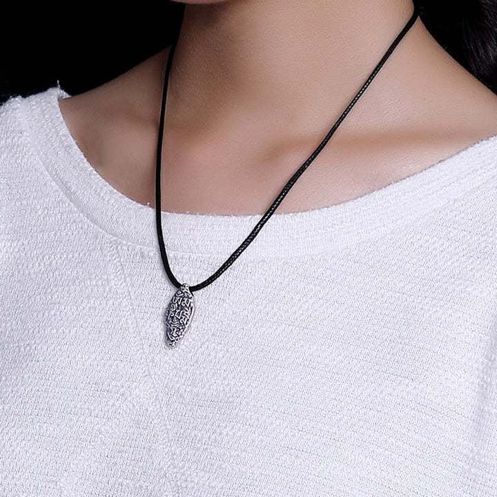 Colgante de plata de ley 925 tibetana con Buddha Stones Om Mani Padme Hum Dorje Vajra, colgante de fuerza grabado - image 4