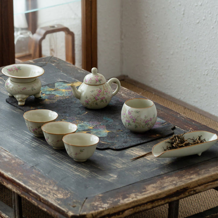 Tazas de té de cerámica de Kung Fu con Buddha Stones , flor de melocotón, Margarita, flor - image 2
