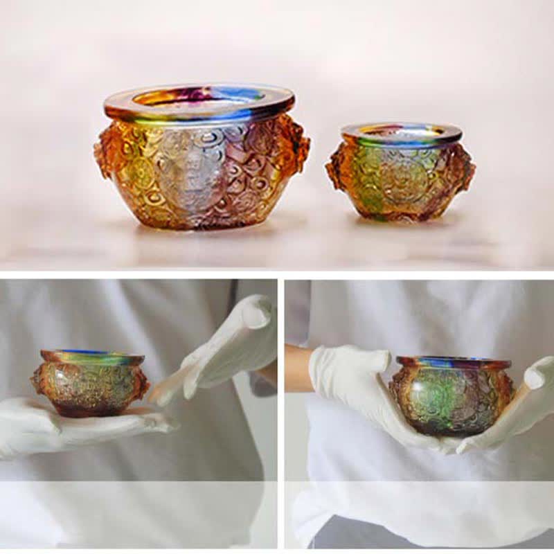 Pieza de arte hecha a mano de Liuli Crystal Treasure Bowl para decoración del hogar - image 19