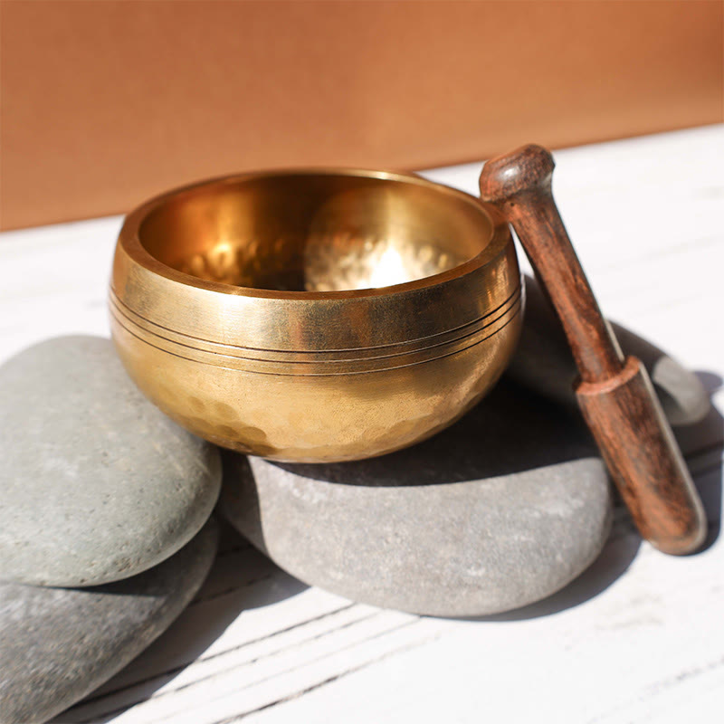 Cuenco tibetano con sonido de meditación hecho a mano para curación y atención plena