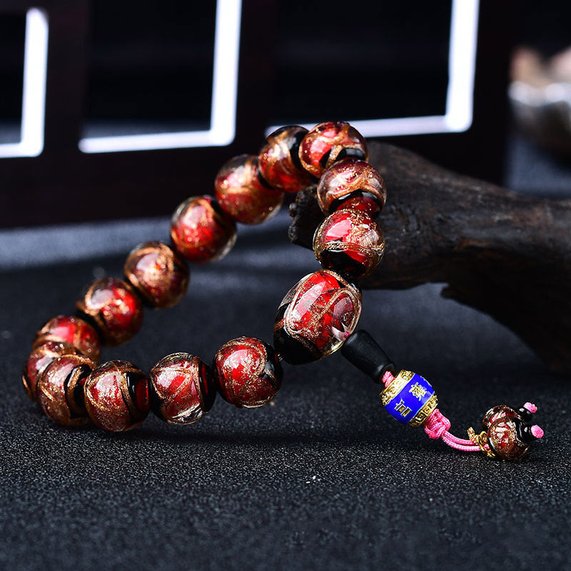 Pulsera curativa de ágata de vena de dragón tibetano