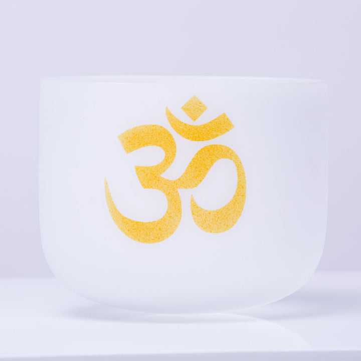 OM Crystal Sound Bowl Meditación hecha a mano para atención plena y protección Singing Bowl