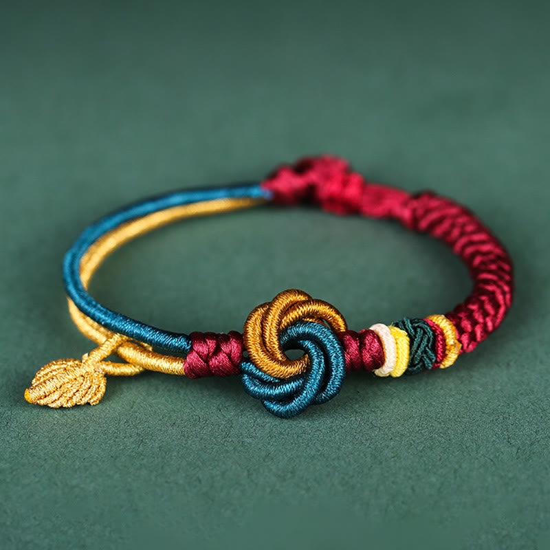 Pulsera de cuerda de la suerte con nudo de mandala hecha a mano tibetana con Buddha Stones - image 0