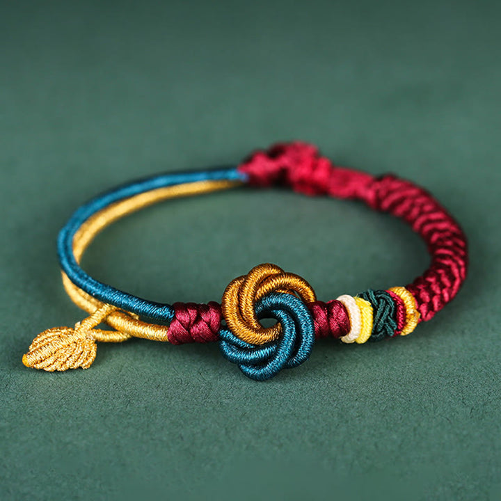 Pulsera de cuerda de la suerte con nudo de mandala hecha a mano tibetana con Buddha Stones - image 0
