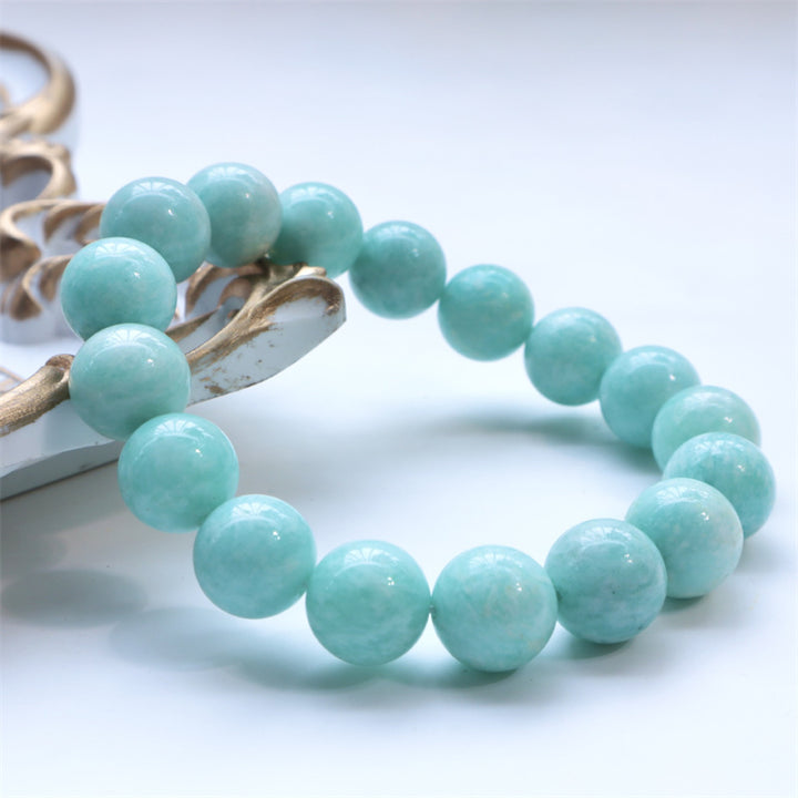 Pulsera de confianza curativa con cuentas de amazonita natural de Buddha Stones
