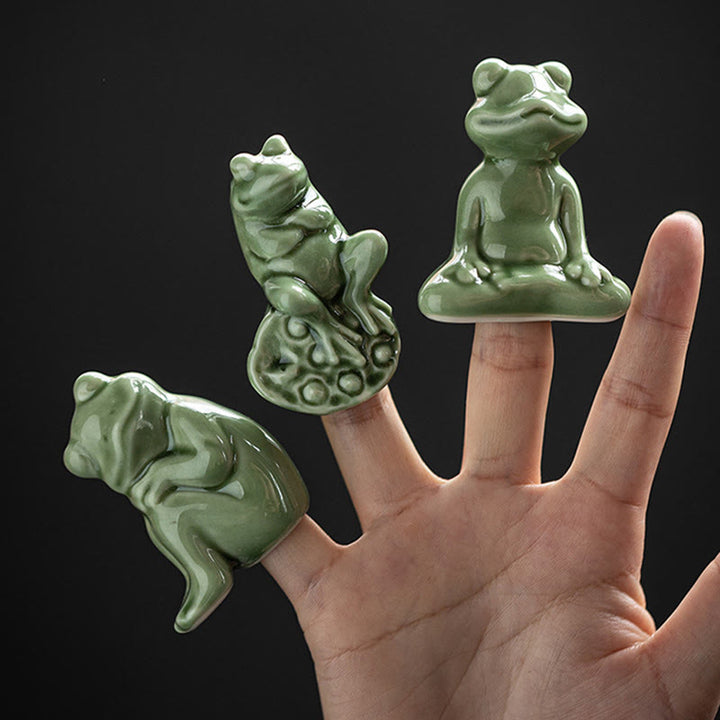 Mini Buddha Stones para meditación, loto pequeño, rana en reposo, cerámica, riqueza, suerte, té para el hogar, figura decorativa para mascotas - image 15