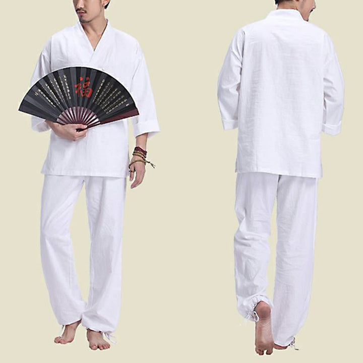 Conjunto de ropa de Yoga para hombre, diseño con cuello en V , Buddha Stones, meditación, oración, espiritual, Zen, lino y algodón - image 16