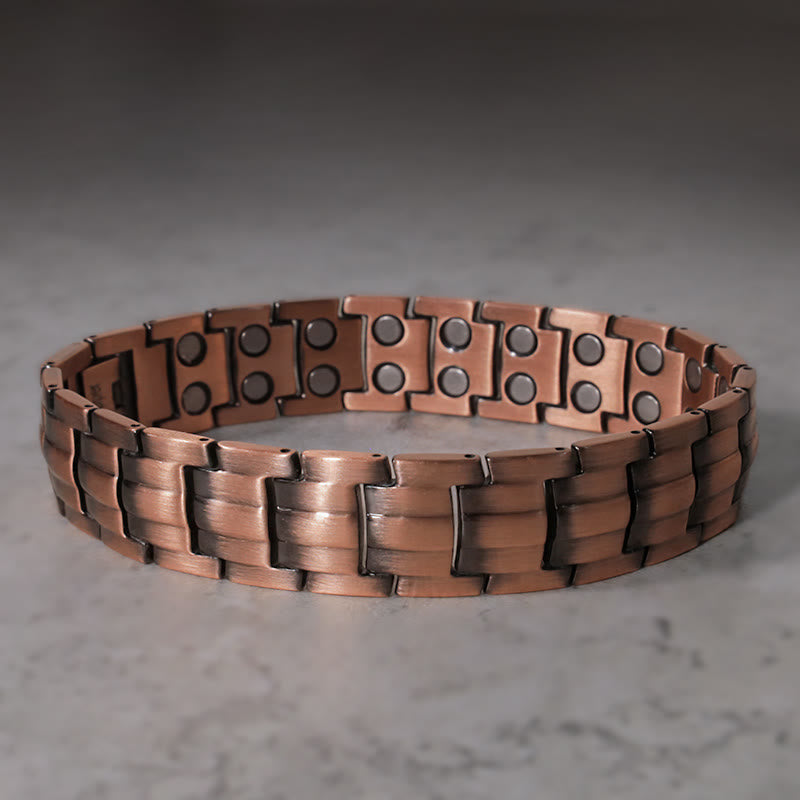 Brazalete de pulsera de cobre sólido magnético vintage - image 1