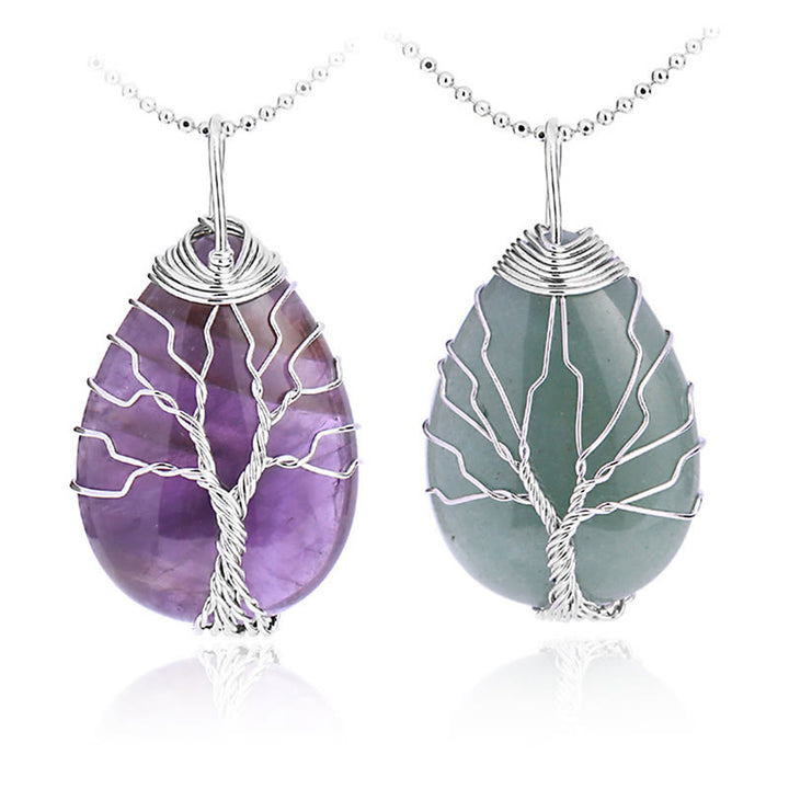 Collar con colgante de energía curativa, árbol de la vida, cristal de cuarzo Natural, Buddha Stones - image 28
