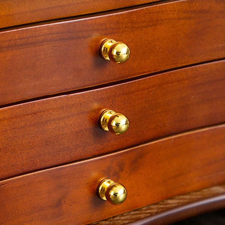 Caja de almacenamiento de joyería de madera de gran capacidad Vintage con Buddha Stones con espejo