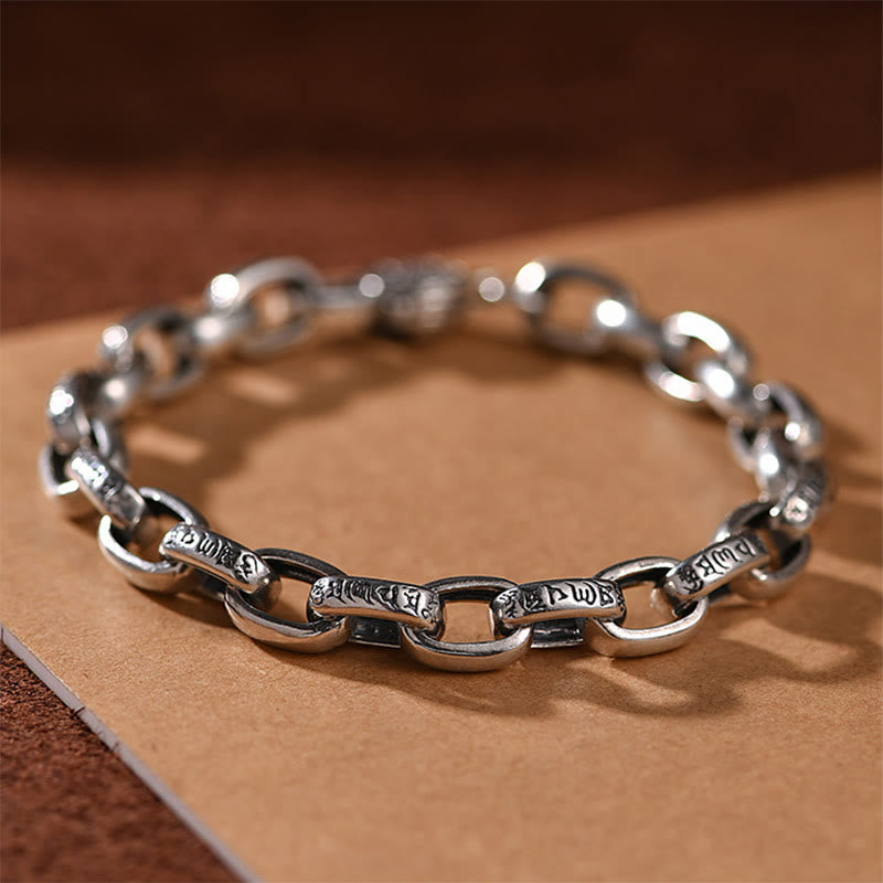 Pulsera de sabiduría grabada en cobre con Buddha Stones Om Mani Padme Hum doble Dorje - image 1