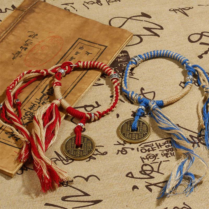 Pulsera trenzada hecha a mano con Buddha Stones, fantasmas de montaña, gastar dinero, riqueza y prosperidad
