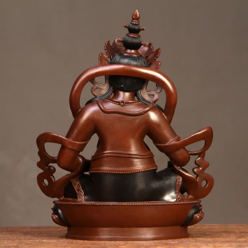 Estatuilla amarilla de Jambhala Bodhisattva, estatua de cobre de compasión, decoración para el hogar y la Oficina