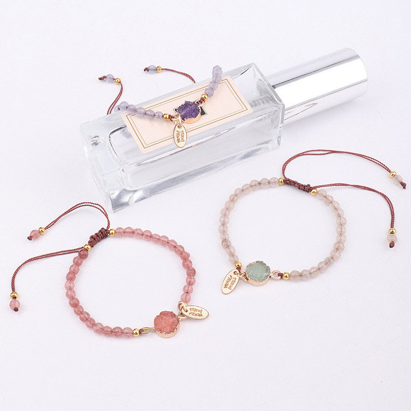 Pulsera curativa de la suerte con dije de cristal natural de Buddha Stones