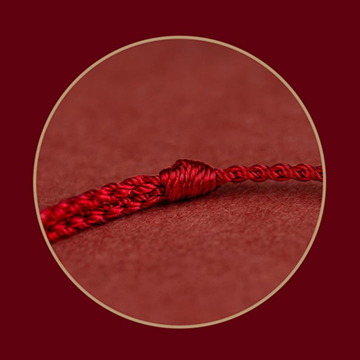 Pulsera tobillera de hilo rojo de la suerte con nudo infinito de plata de ley 925 con Buddha Stones