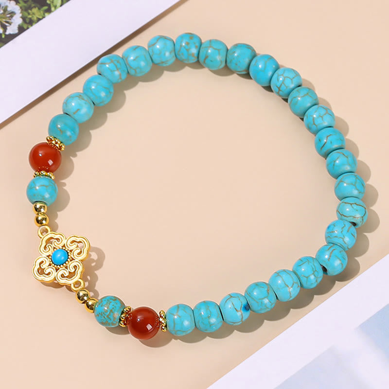 Pulsera de equilibrio de protección de cuentas turquesas de Buddha Stones