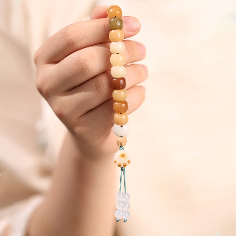 Buddha Stones Semilla Bodhi Natural El Señor del Bosque Cadáver Om Mani Padme Hum Pulsera de Sabiduría