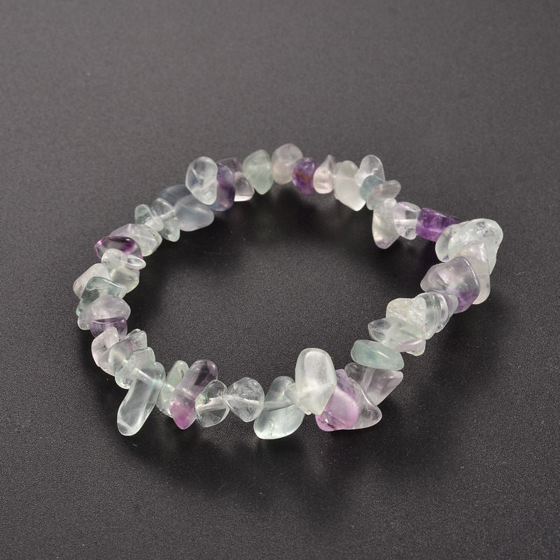 Pulsera positiva curativa con varias piedras de cristal, amatista y lazurita