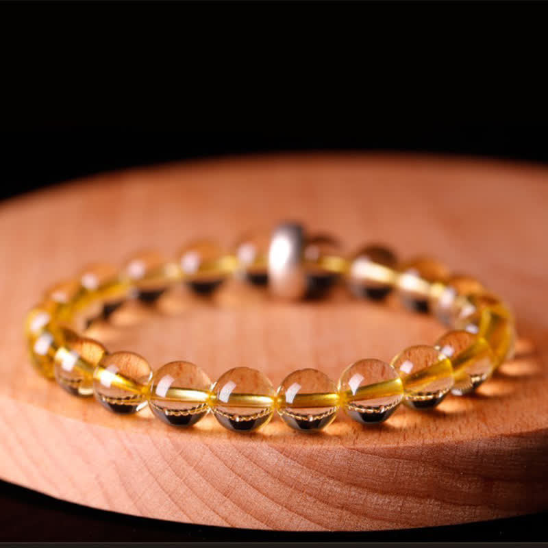 Pulsera de protección de citrino de Buda natal del zodíaco chino de plata de ley 925