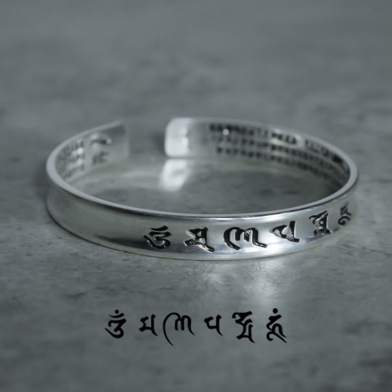 Pulsera de cobre blanco con mantra tibetano de Buddha Stones - image 1