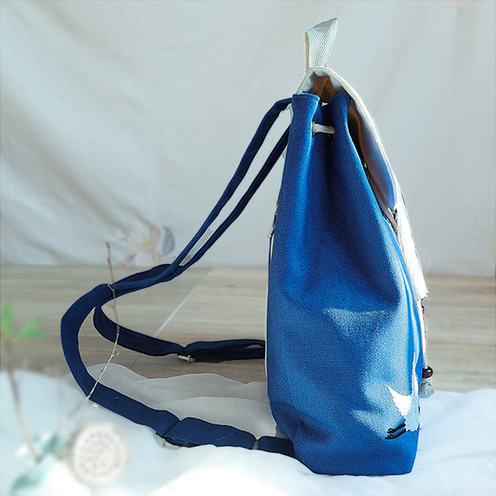 Mochila de lona de gran capacidad bordada hecha a mano con Buddha Stones - image 24