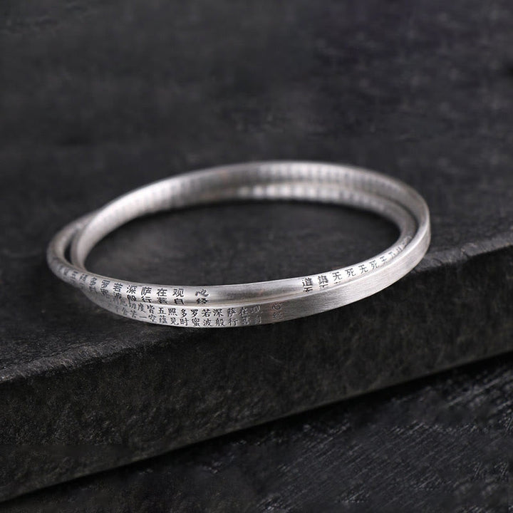 Pulsera de protección tallada con Sutra de corazón de plata de ley 999 con Buddha Stones - image 4