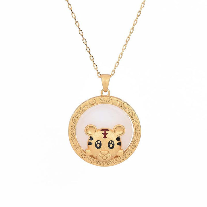 Collar de bendición del año del tigre de jade blanco - image 5