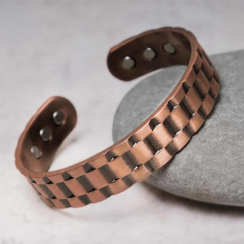 Brazalete de equilibrio de cobre vintage con Buddha Stones