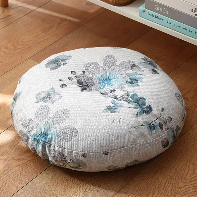 Cojín de asiento de meditación de lino con diseño Simple de loto, decoración para el hogar y la sala de estar - Desmontable - 40 cm x 10 cm - AliceBlue - image 18
