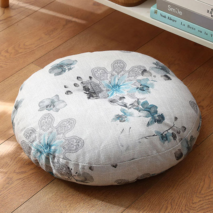 Cojín de asiento de meditación de lino con diseño Simple de loto, decoración para el hogar y la sala de estar - Desmontable - 40 cm x 10 cm - AliceBlue - image 18