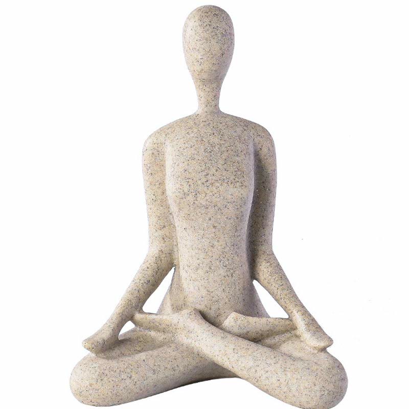 Decoración de escritorio de escultura de estatuilla espiritual de resina de ejercicio de meditación de Yoga abstracto