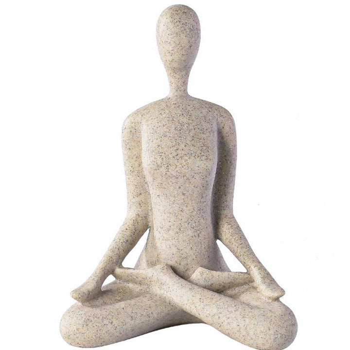 Decoración de escritorio de escultura de estatuilla espiritual de resina de ejercicio de meditación de Yoga abstracto