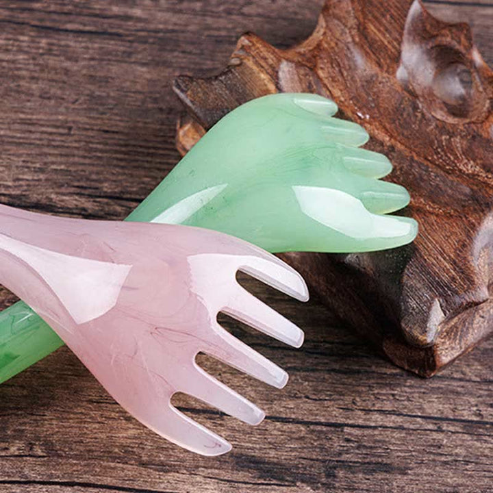 Juego de herramientas de peine de masaje Gua Sha de resina