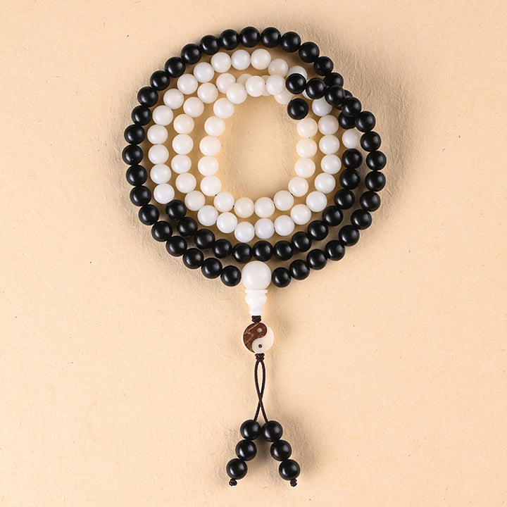 Collar Protección YinYang Ébano Buddha Stones Mala