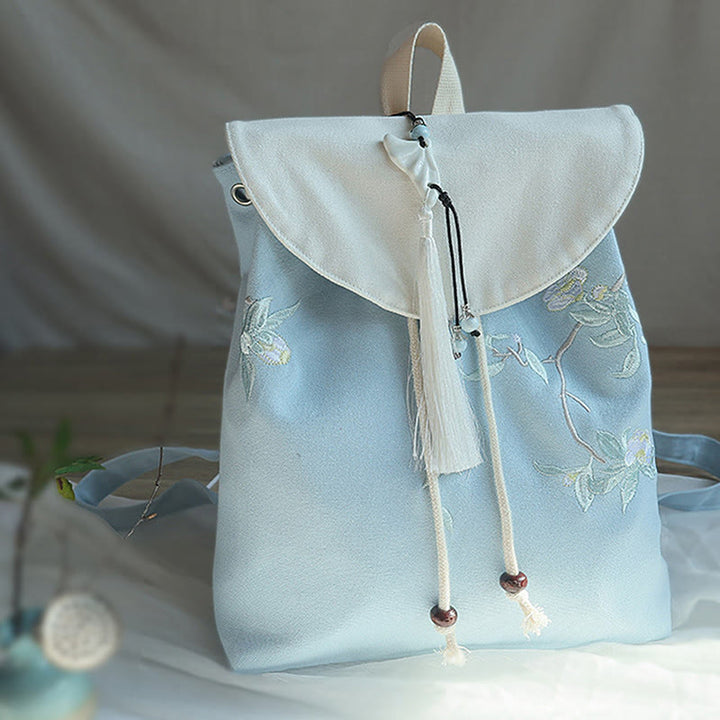 Mochila de lona de gran capacidad bordada hecha a mano con Buddha Stones - image 27