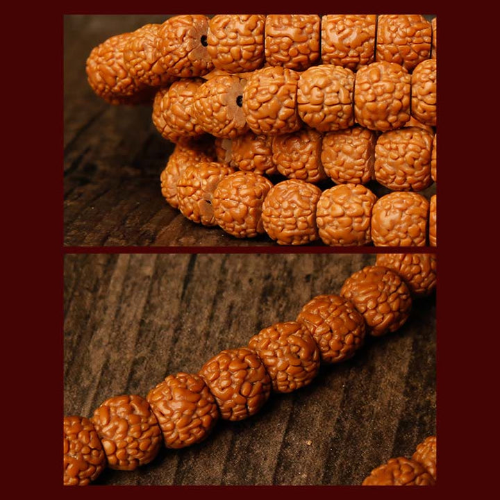 Tíbet 108 Mala cuentas Rudraksha Bodhi semilla zodiaco chino Buda Natal pulsera con dijes de riqueza