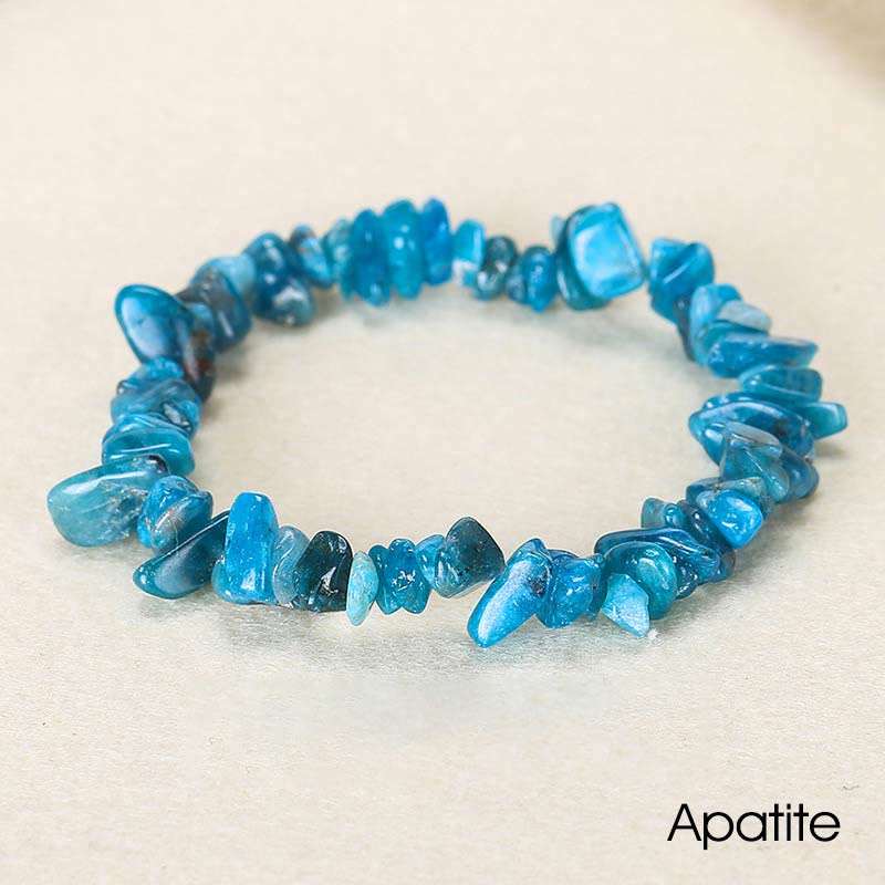 Pulsera calmante de calidez de piedra de cristal de forma irregular natural - Apatita (circunferencia de la muñeca: 15-16 cm) - image 48