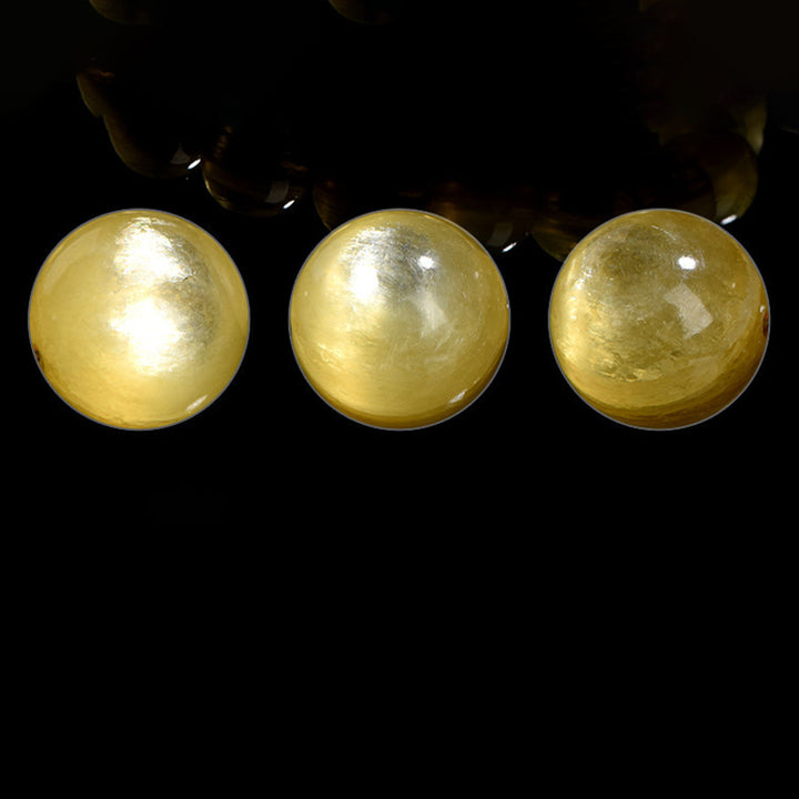 Pulsera de prosperidad de protección de lepidolita dorada natural con Buddha Stones