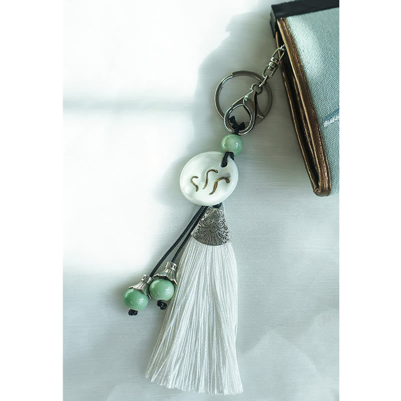 Monedero de compras con bordado de doble cara de bambú, flor de Buddha Stones , ciruela, flor de melocotón, tarjetero para efectivo de gran capacidad - image 6