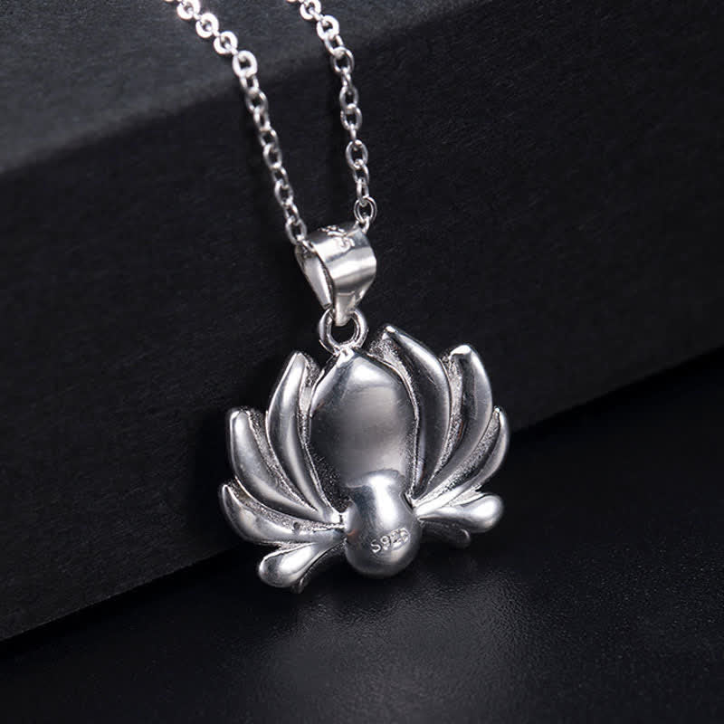 Colgante de collar de riqueza con perlas de flor de loto de plata de ley 925 con Buddha Stones - image 9