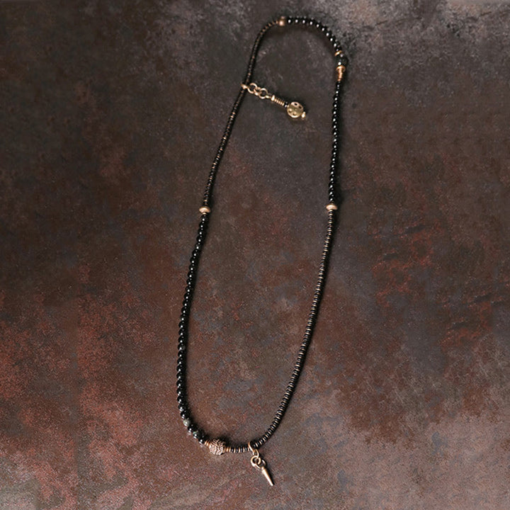Pulsera multicapa positiva de cobre y madera de ébano, obsidiana, arcoíris , Buddha Stones