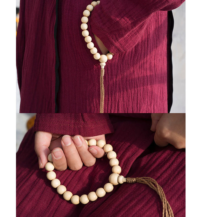 Buddha Stones Natural Abelia Biflora Madera Bendición Muñeca Mala