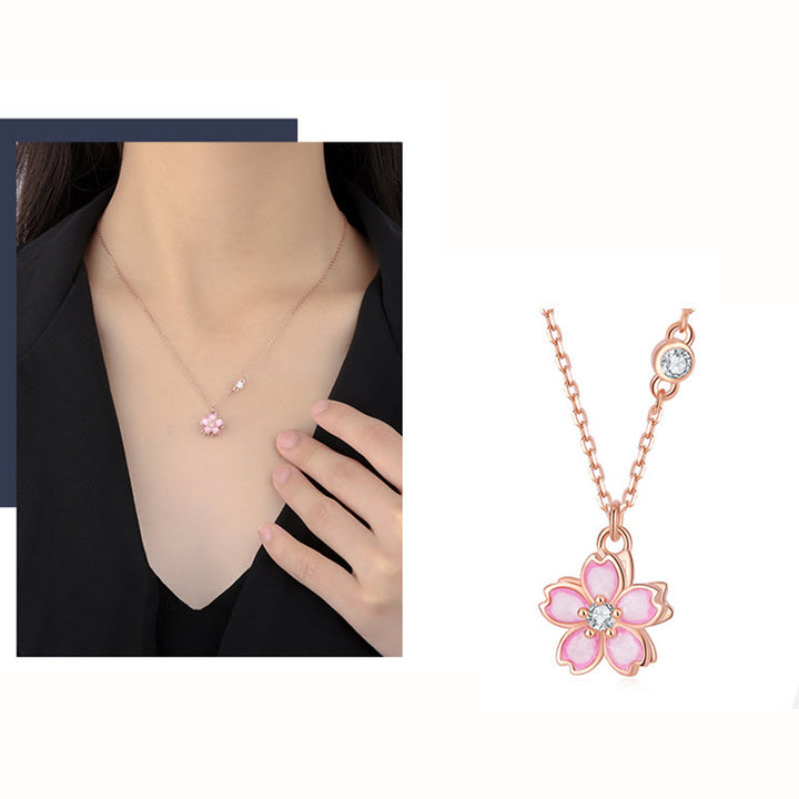 Colgante de plata de ley 925 con Buddha Stones , flor de cerezo, protección giratoria