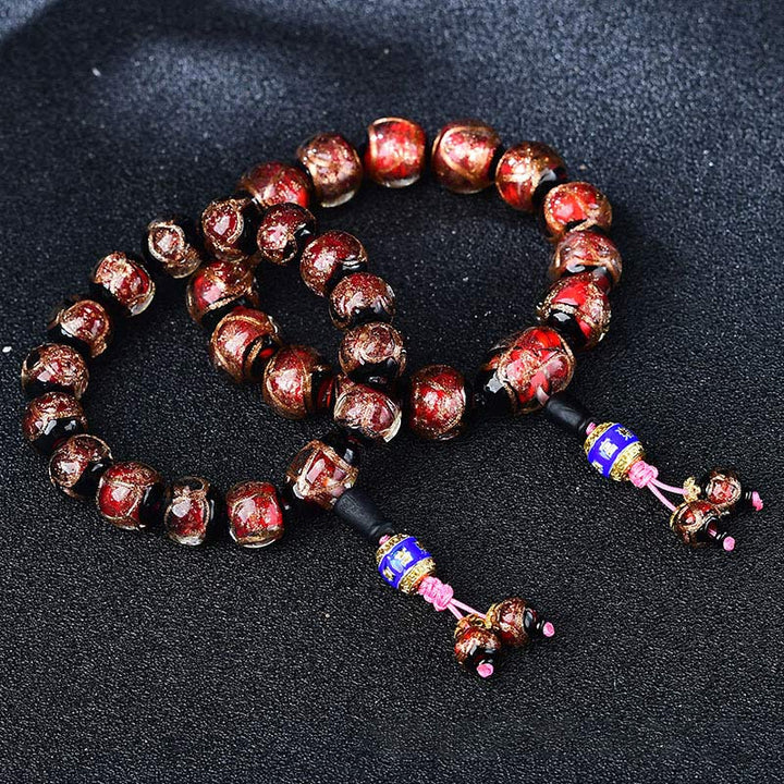 Pulsera curativa de ágata de vena de dragón tibetano