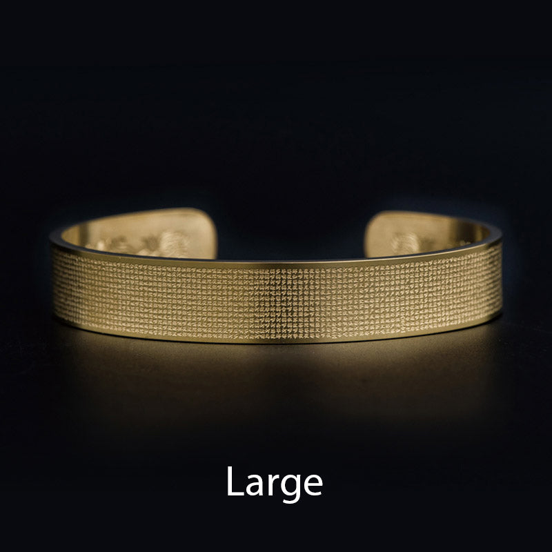 Pulsera de bendición de acero de titanio con grabado de mantra Shurangama de Buddha Stones