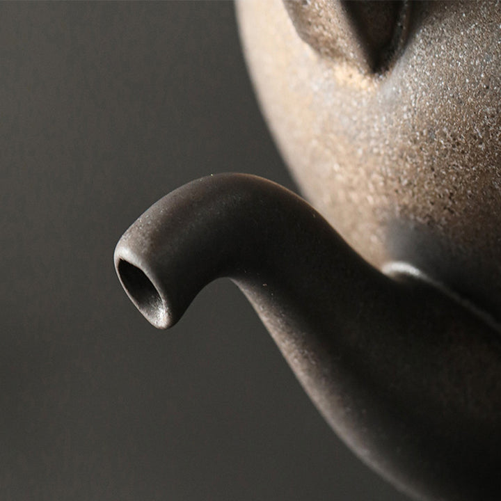 Tetera de kungfú de cerámica de té chino Gongfu marrón Retro de Buddha Stones 700ml con Base