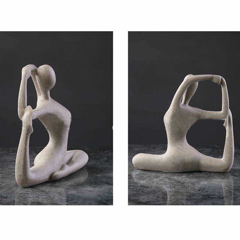 Decoración de escritorio de escultura de estatuilla espiritual de resina de ejercicio de meditación de Yoga abstracto